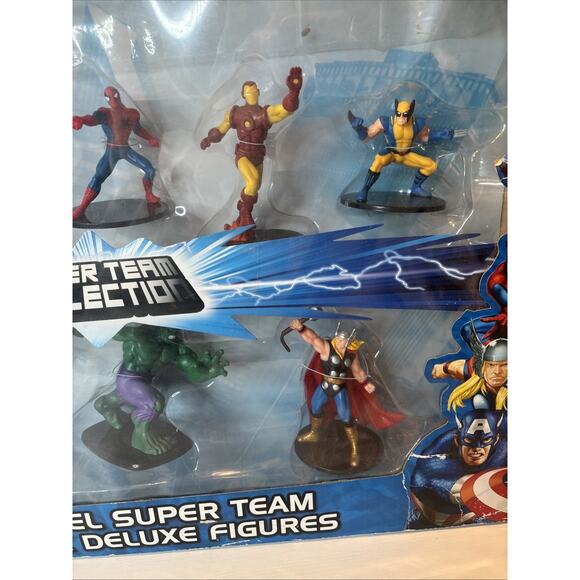 Marvel Super Team Collection 8 Pack Deluxe Figures Hulk Iron Man Captain America - Picture 7 of 16